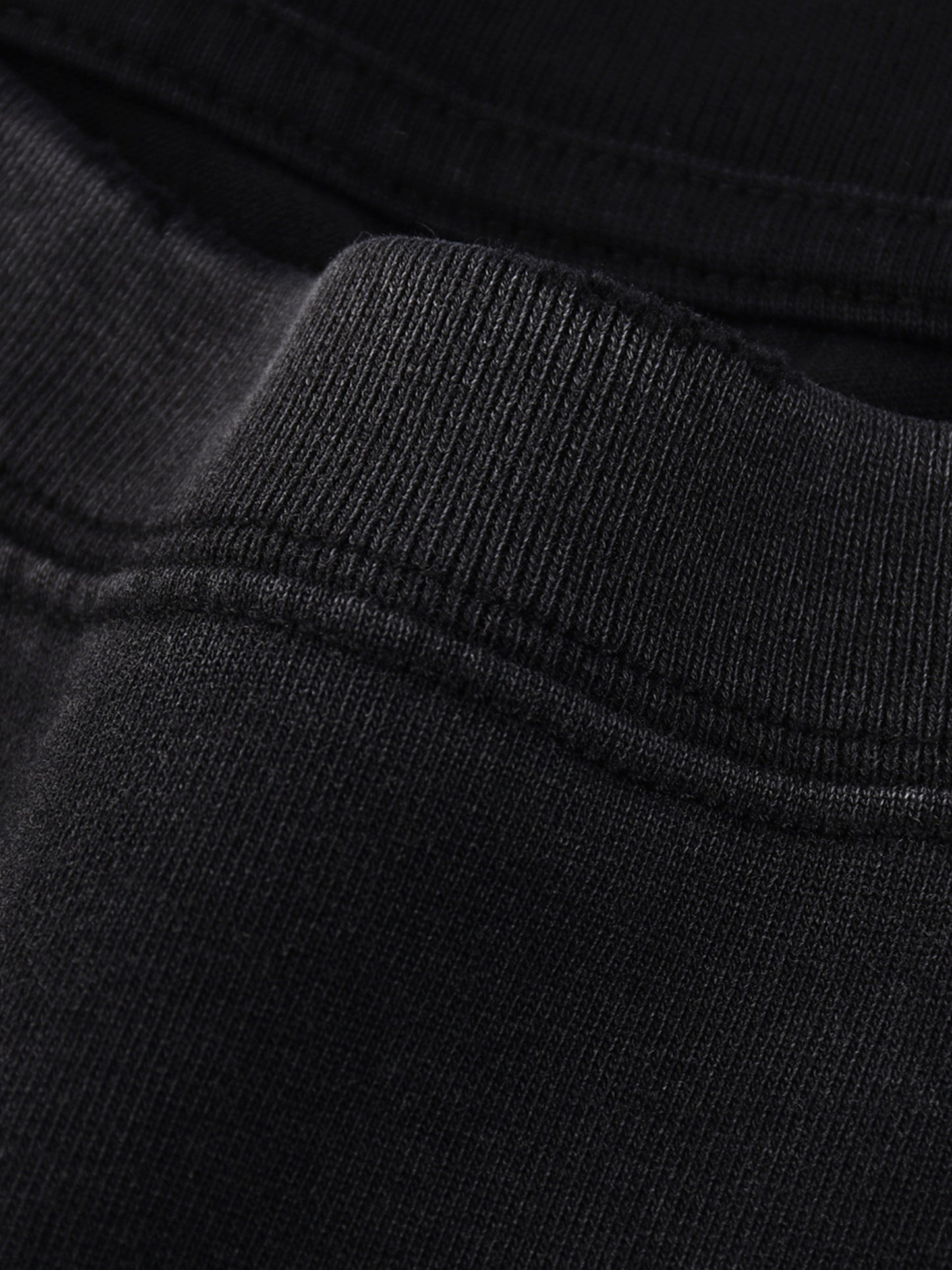 Navy Noir Snow Wash Raw Edge Cotton T-Shirt