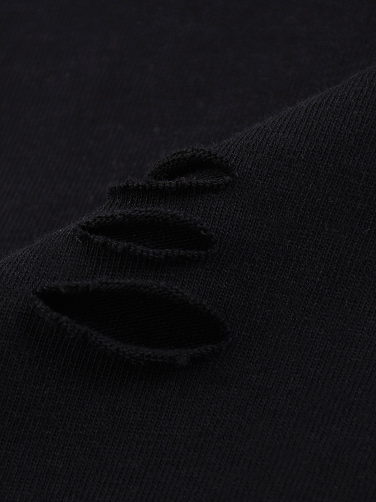 Navy Noir Snow Wash Raw Edge Cotton T-Shirt