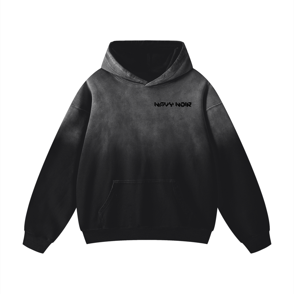 Navy Noir Heavyweight Sunfade Oversized Hoodie