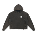 Navy noir Vintage Washed Frayed-Hem Hoodie