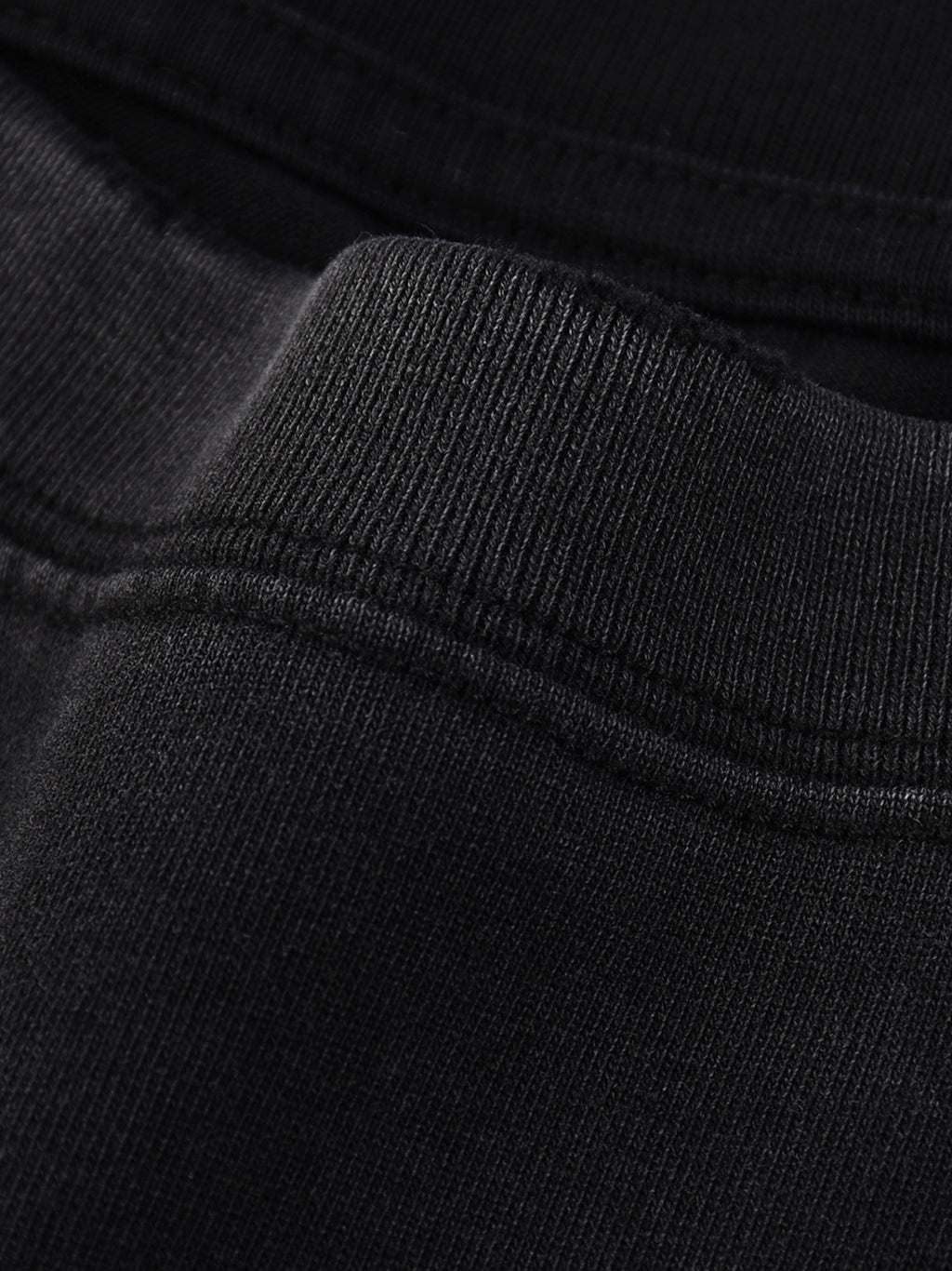 Navy Noir Snow Wash Raw Edge Cotton T-Shirt