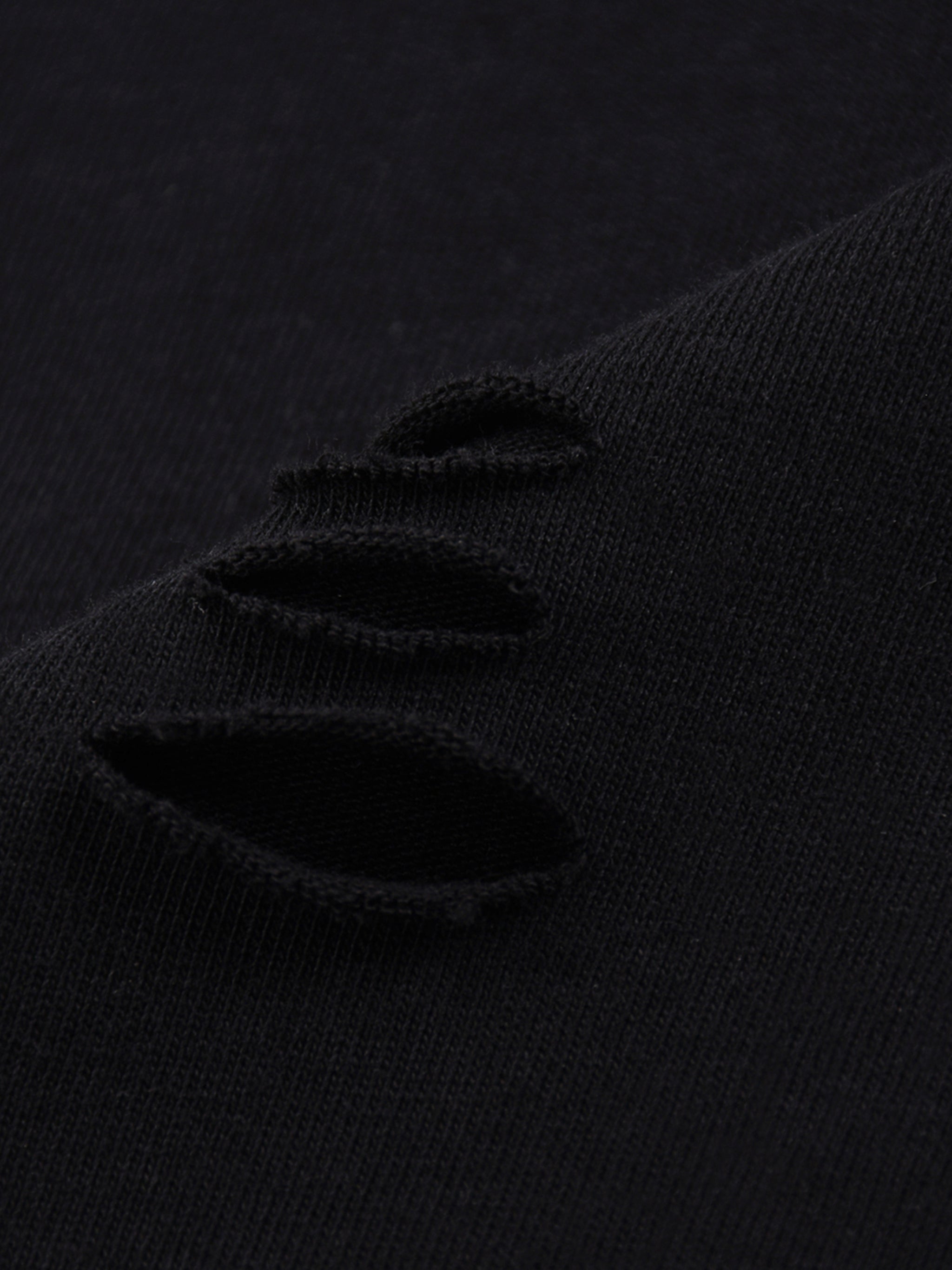 Navy Noir Snow Wash Raw Edge Cotton T-Shirt