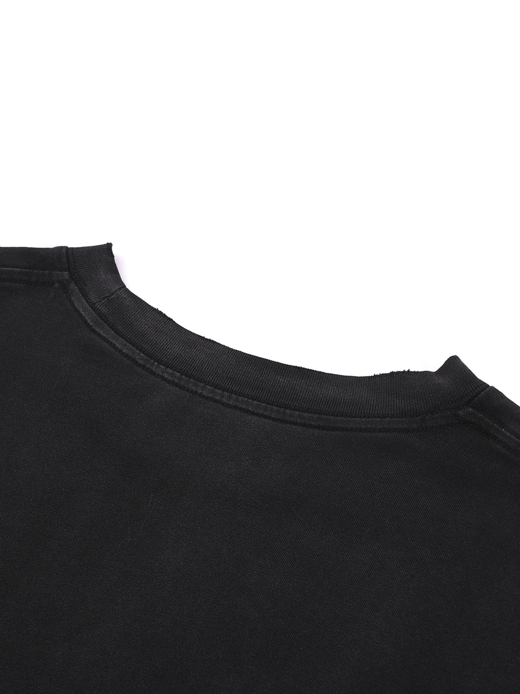 Navy Noir Snow Wash Raw Edge Cotton T-Shirt