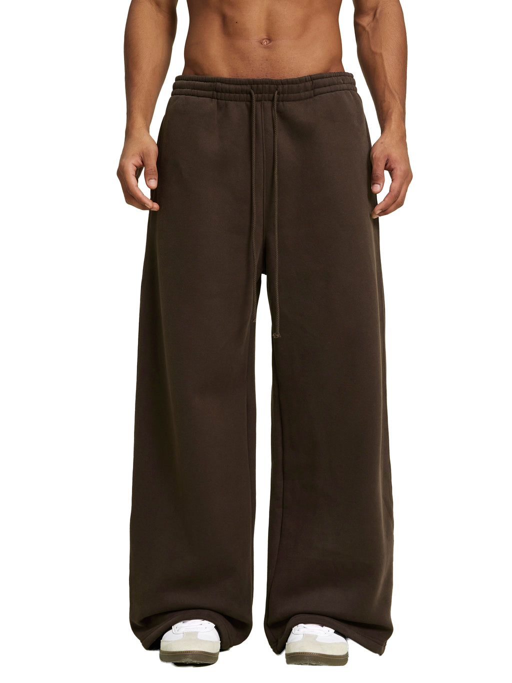 Navy Noir Fleece Drawstring Straight-Leg Sweatpants