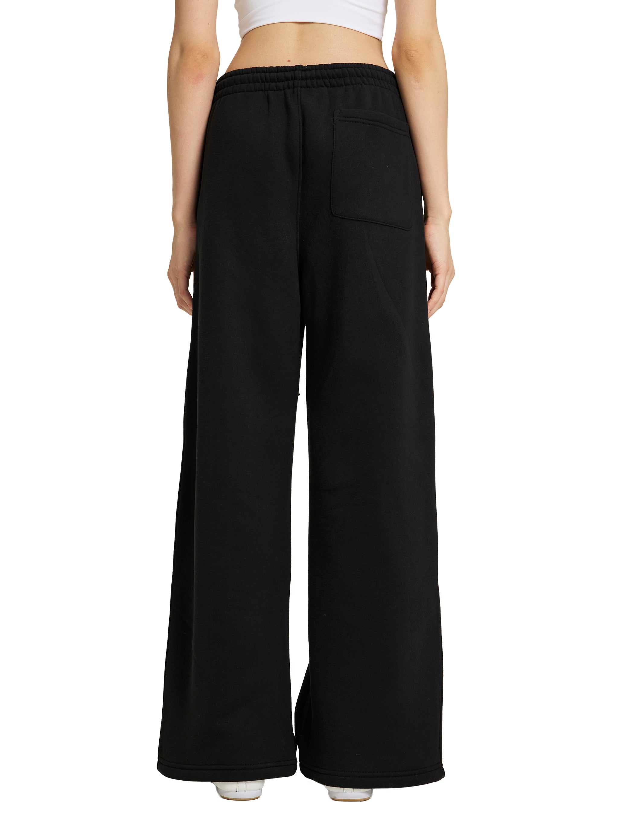 Navy Noir Fleece Drawstring Straight-Leg Sweatpants