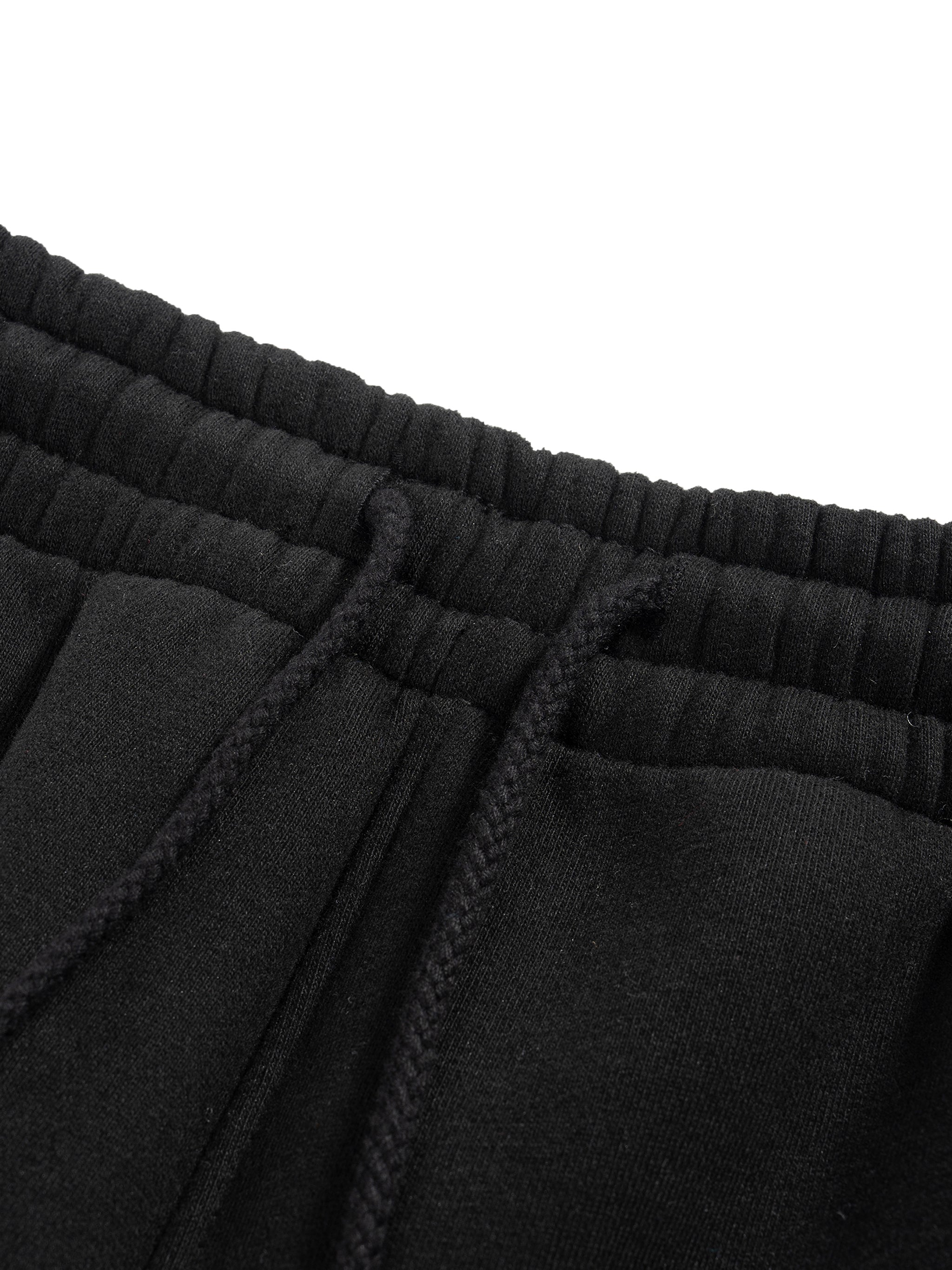Navy Noir Fleece Drawstring Straight-Leg Sweatpants